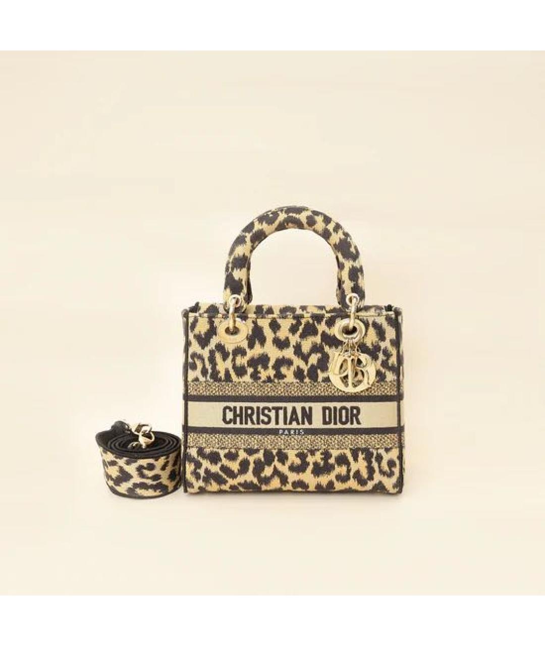 CHRISTIAN DIOR Коричневая тканевая сумка с короткими ручками, фото 9