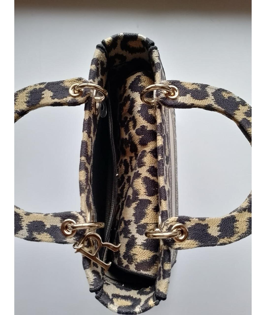 CHRISTIAN DIOR Коричневая тканевая сумка с короткими ручками, фото 6