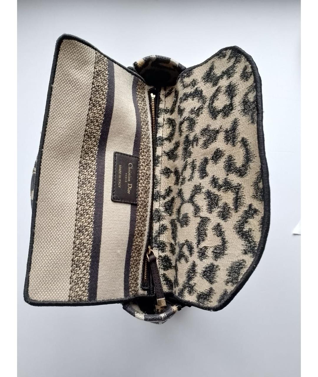 CHRISTIAN DIOR Коричневая тканевая сумка с короткими ручками, фото 7