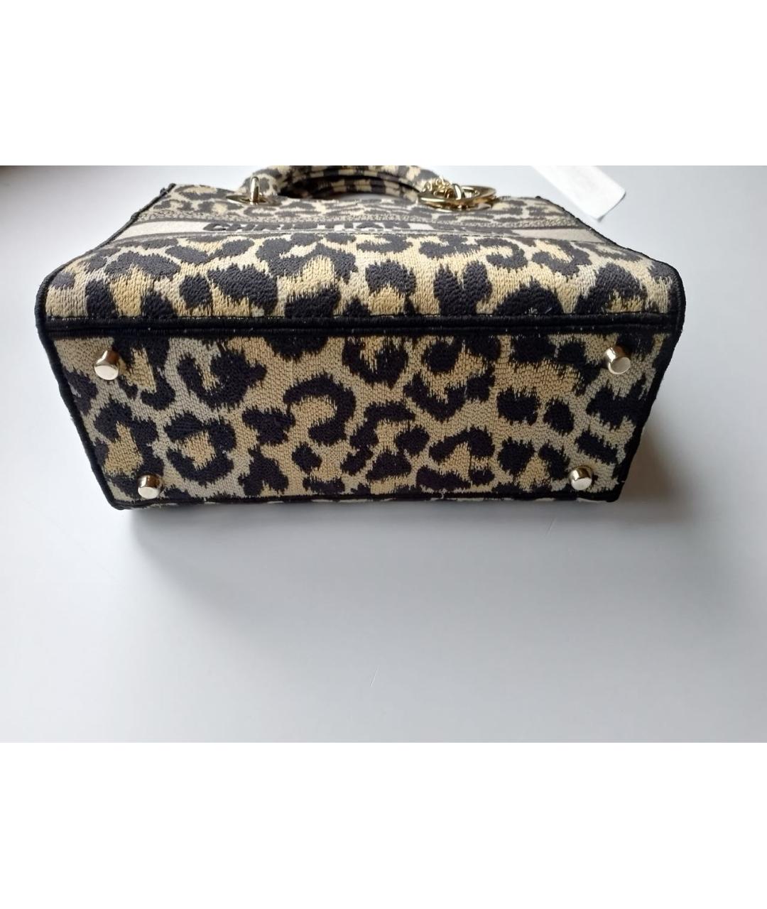 CHRISTIAN DIOR Коричневая тканевая сумка с короткими ручками, фото 5