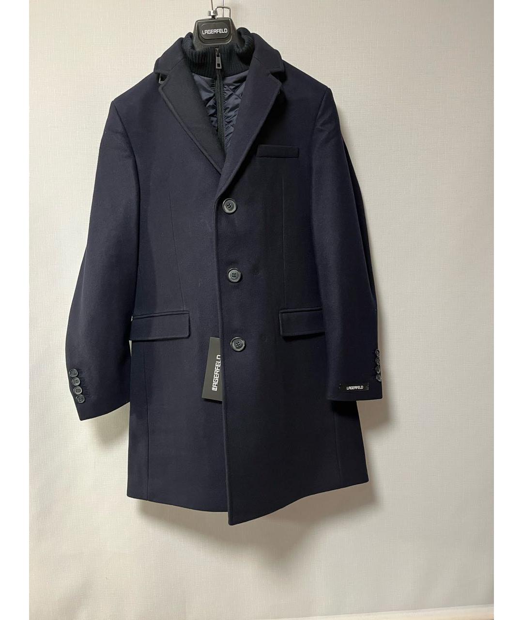 KARL LAGERFELD Черное шерстяное пальто, фото 7