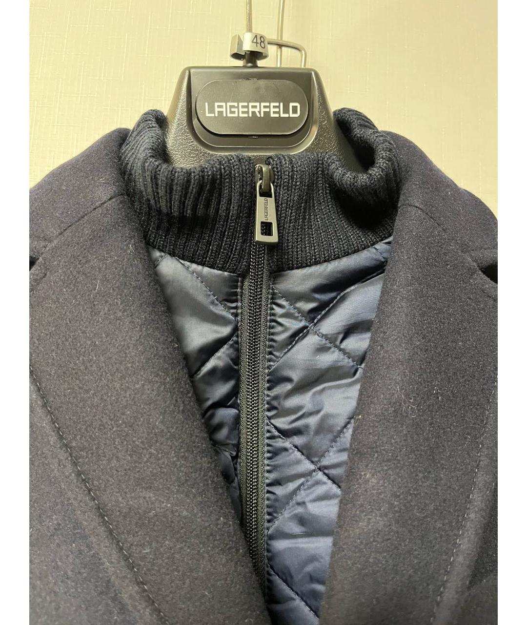 KARL LAGERFELD Черное шерстяное пальто, фото 6