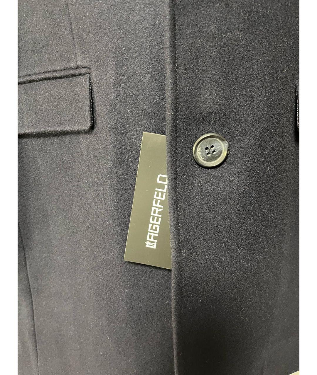 KARL LAGERFELD Черное шерстяное пальто, фото 5
