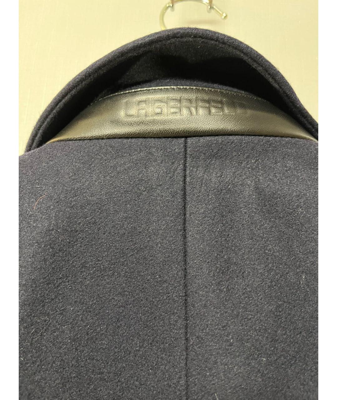 KARL LAGERFELD Черное шерстяное пальто, фото 4