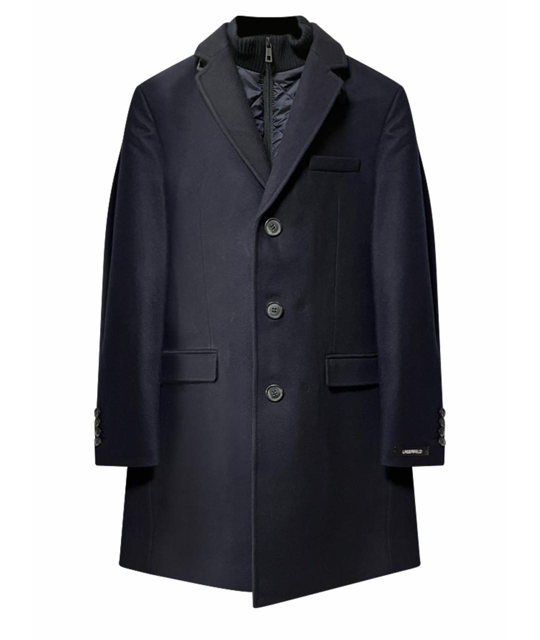 KARL LAGERFELD Черное шерстяное пальто, фото 1