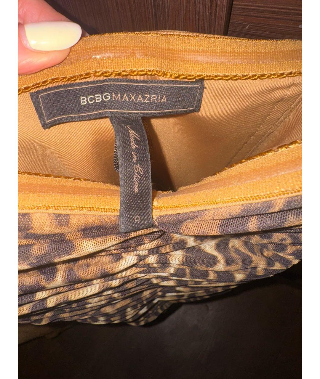 BCBG MAXAZRIA Коричневое хлопковое коктейльное платье, фото 3