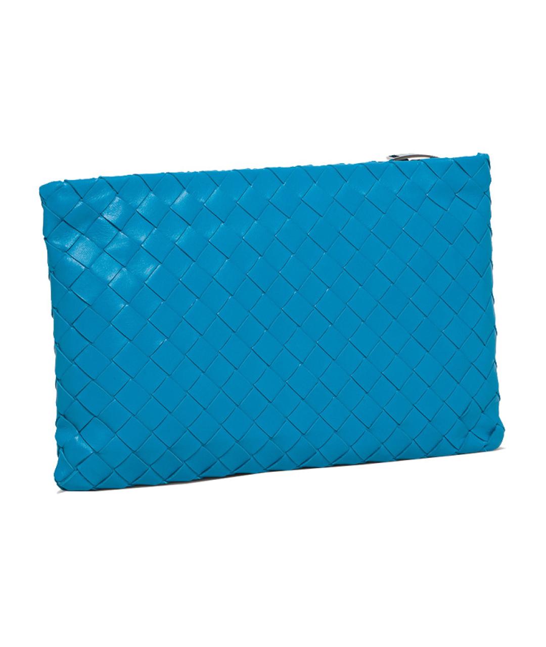 BOTTEGA VENETA Голубая кожаная папка для документов, фото 2