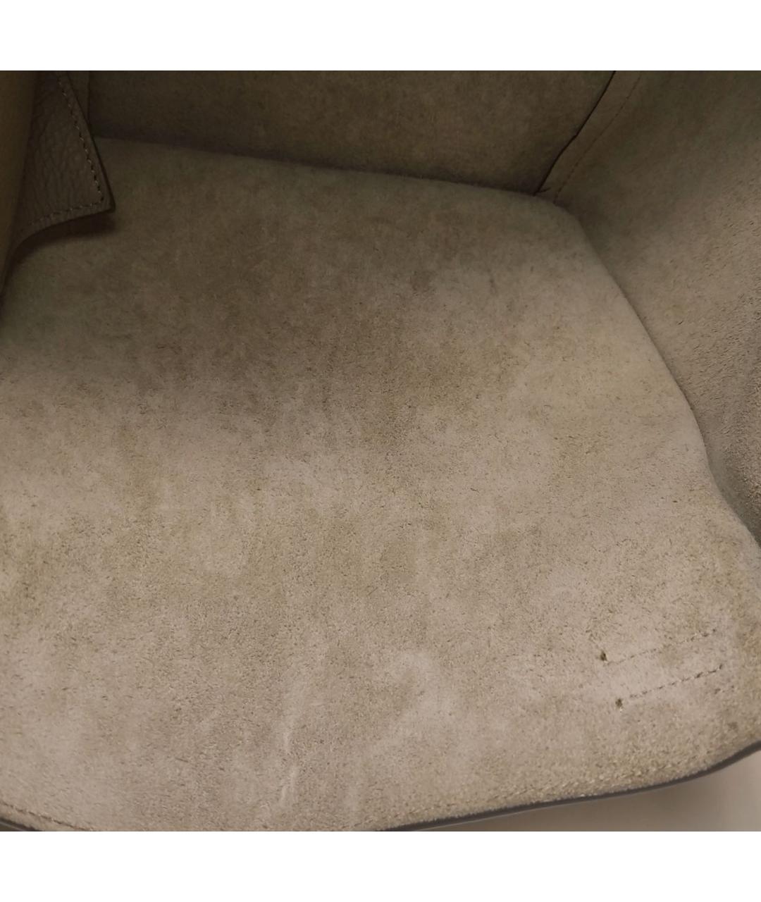 CELINE Бежевая кожаная сумка тоут, фото 7