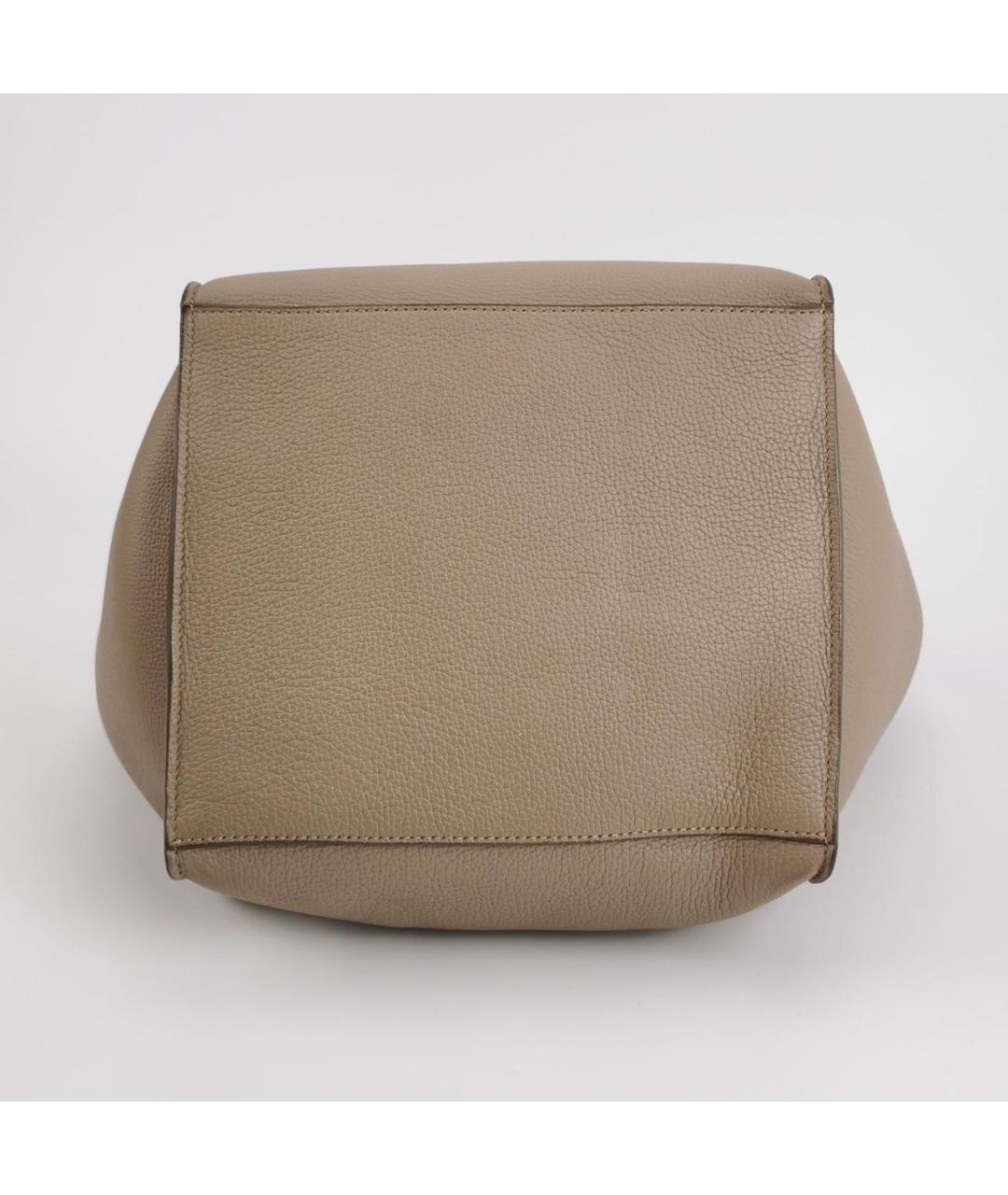 CELINE Бежевая кожаная сумка тоут, фото 5