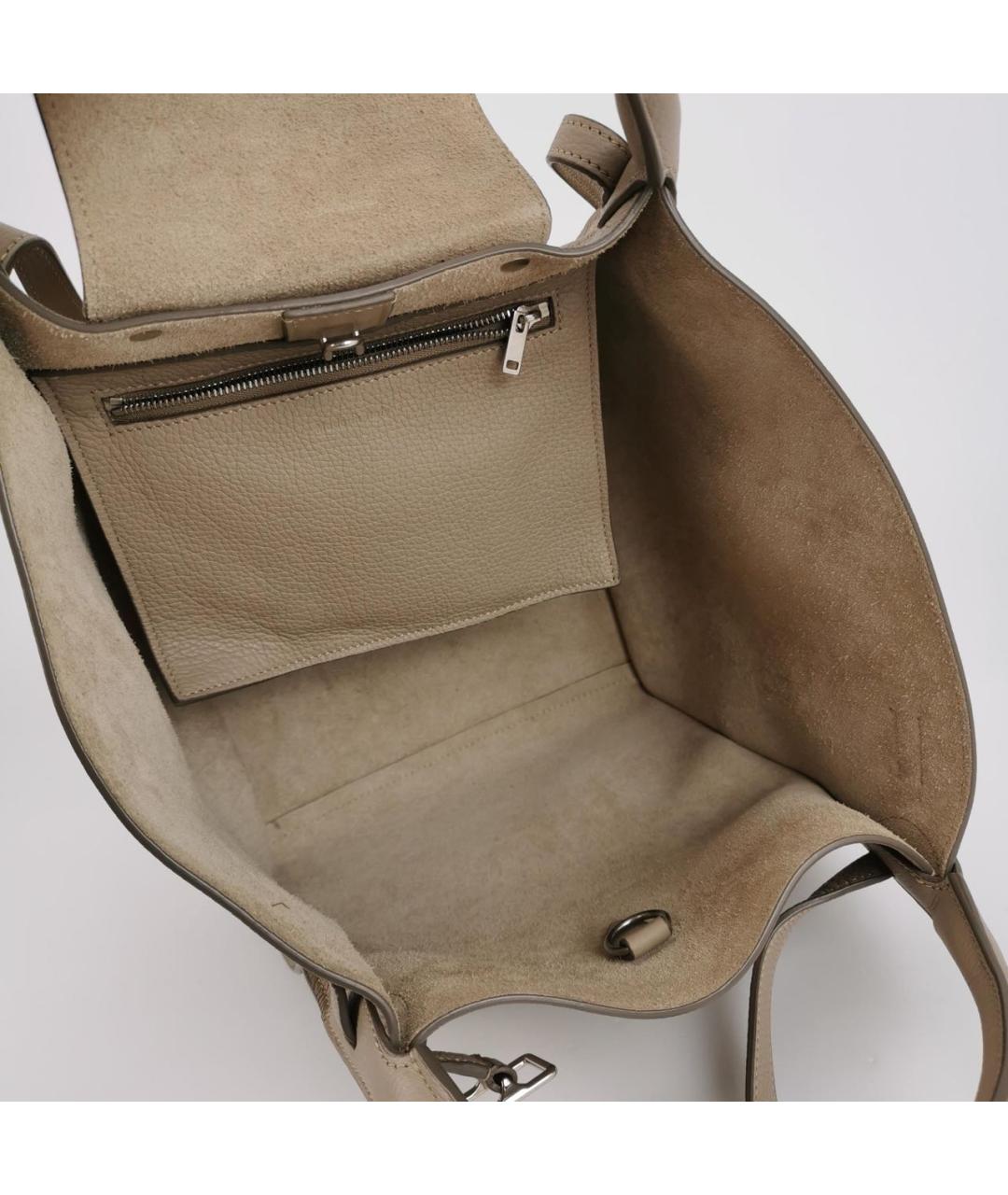 CELINE Бежевая кожаная сумка тоут, фото 6