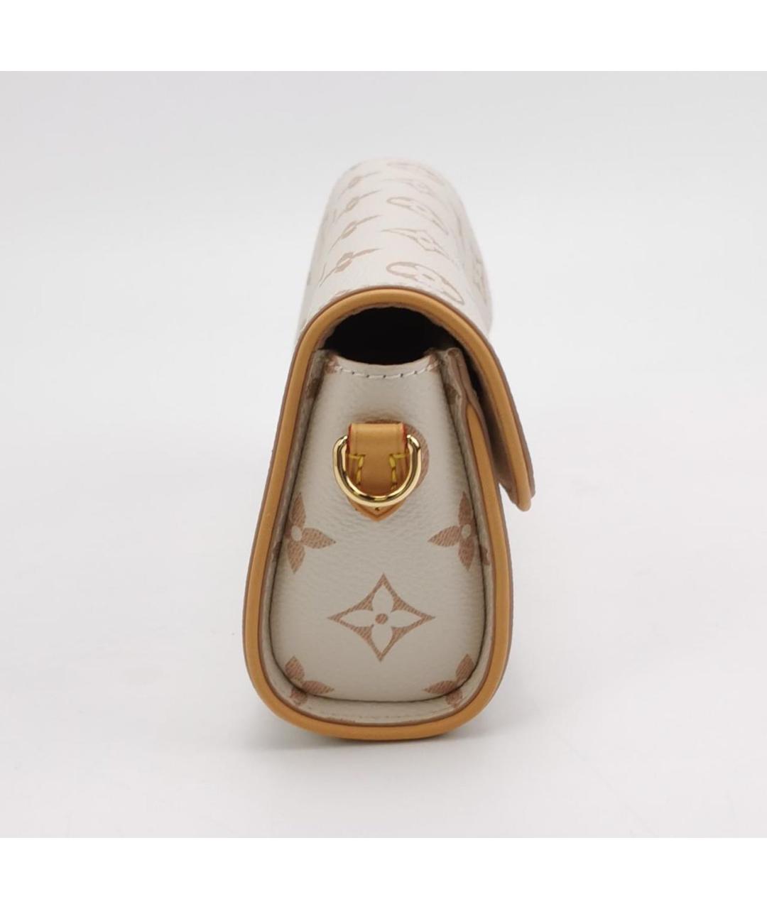 LOUIS VUITTON Бежевая кожаная сумка через плечо, фото 3