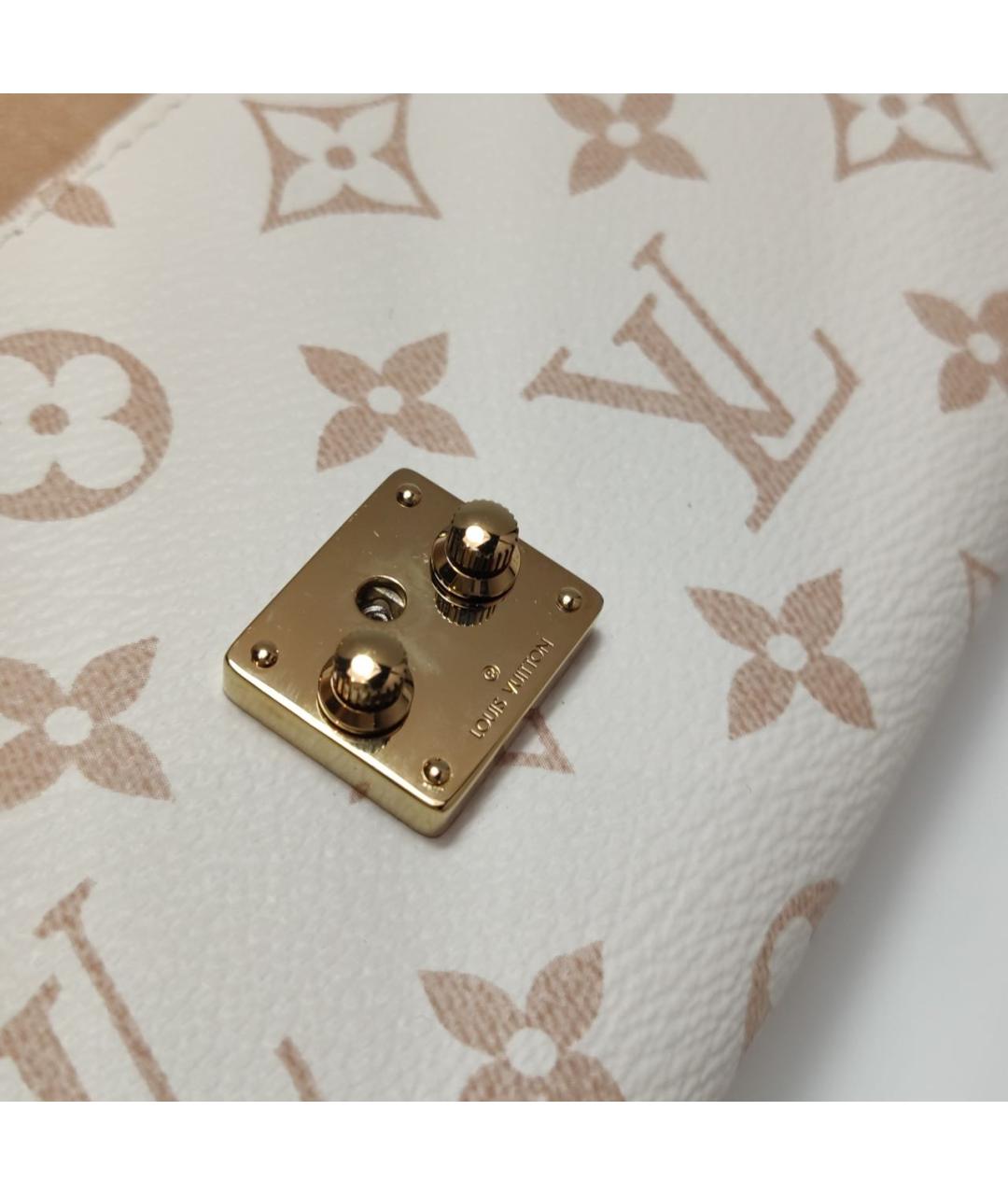 LOUIS VUITTON Бежевая кожаная сумка через плечо, фото 7