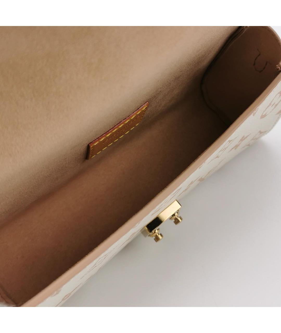 LOUIS VUITTON Бежевая кожаная сумка через плечо, фото 6