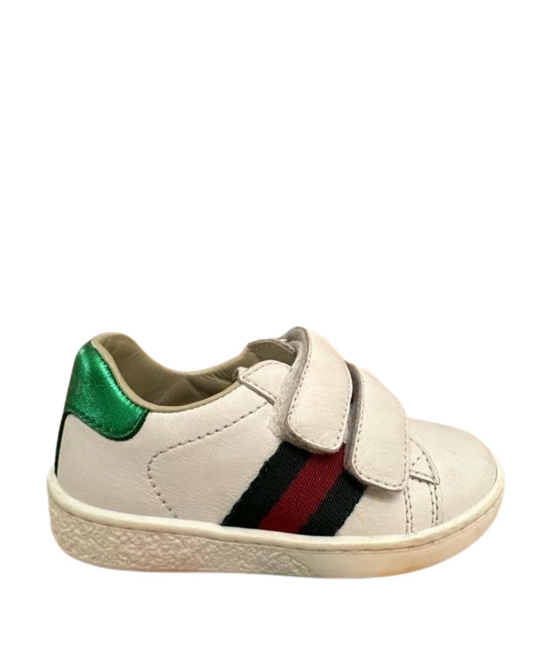 GUCCI KIDS Белые кожаные кеды, фото 1