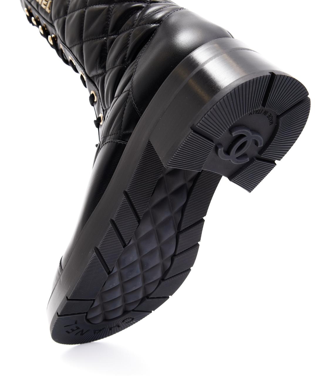 CHANEL Черные кожаные полусапоги, фото 6