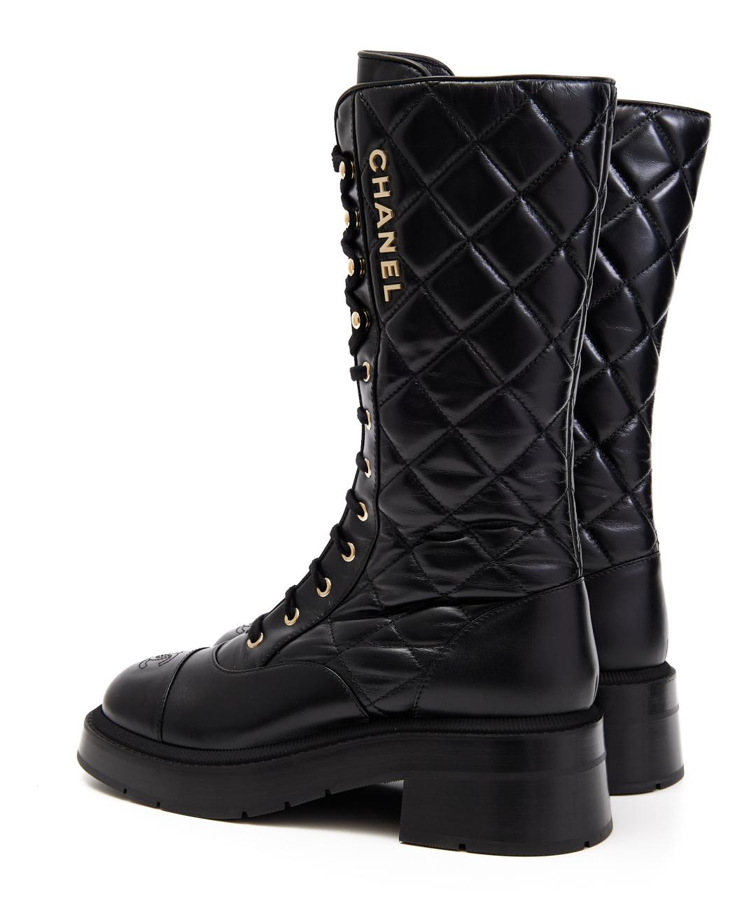 CHANEL Черные кожаные полусапоги, фото 3