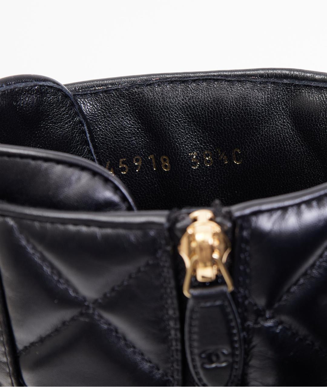 CHANEL Черные кожаные полусапоги, фото 5