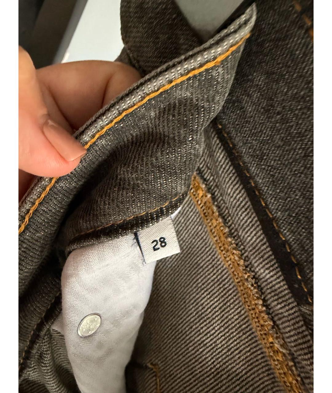 ICEBERG Антрацитовые хлопковые прямые джинсы, фото 3