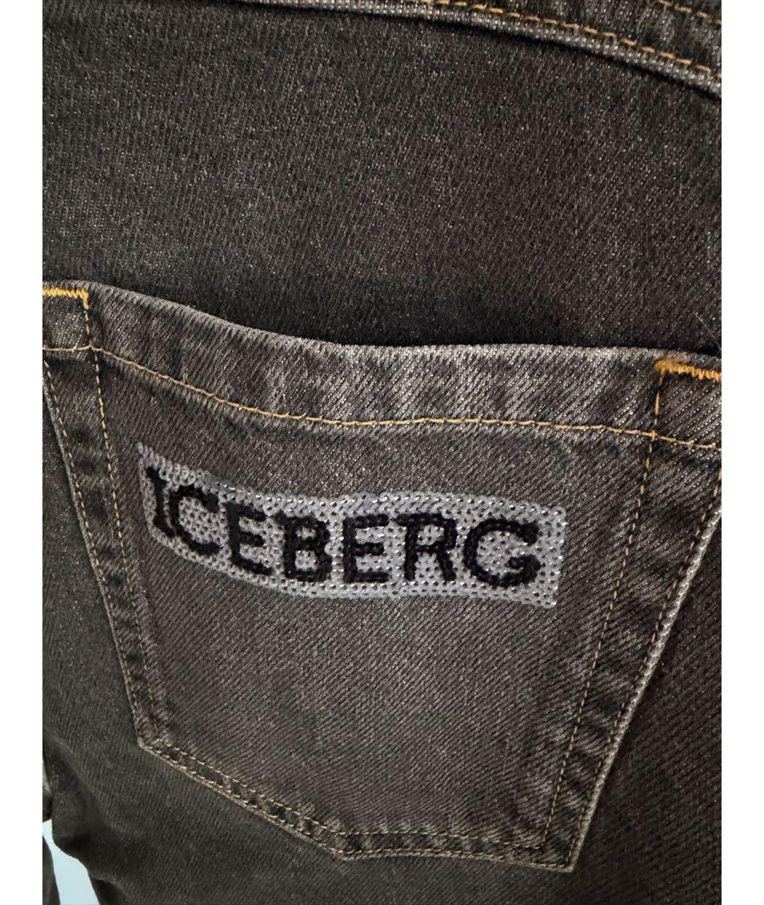 ICEBERG Антрацитовые хлопковые прямые джинсы, фото 5