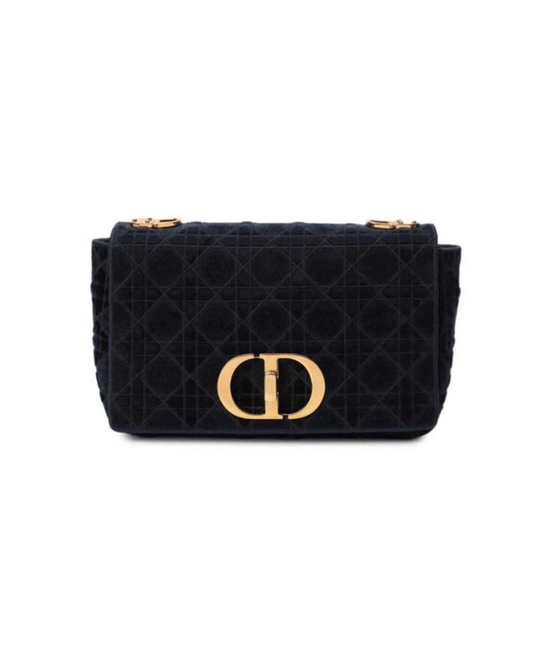 CHRISTIAN DIOR Темно-синяя бархатная сумка через плечо, фото 2