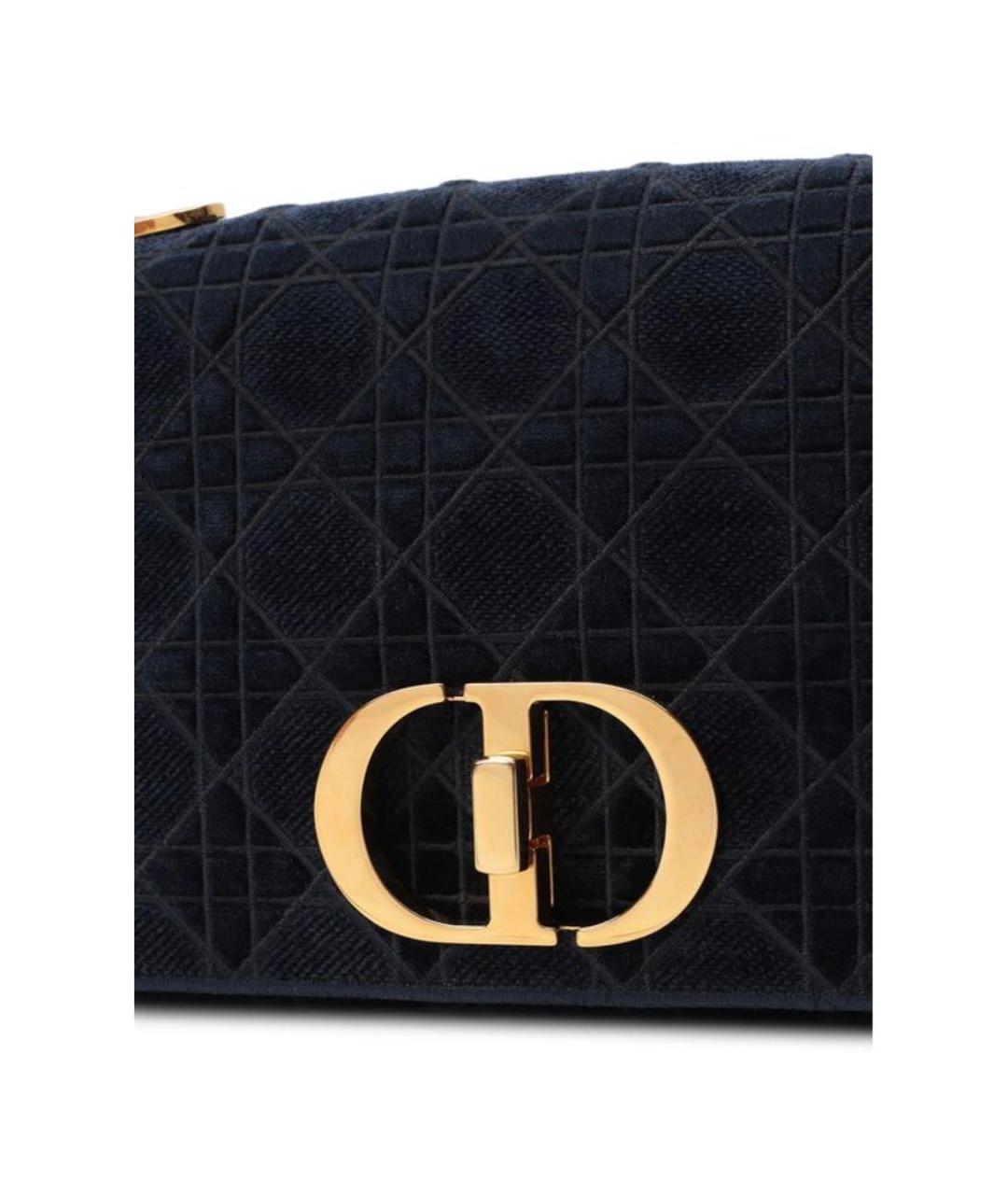 CHRISTIAN DIOR Темно-синяя бархатная сумка через плечо, фото 7