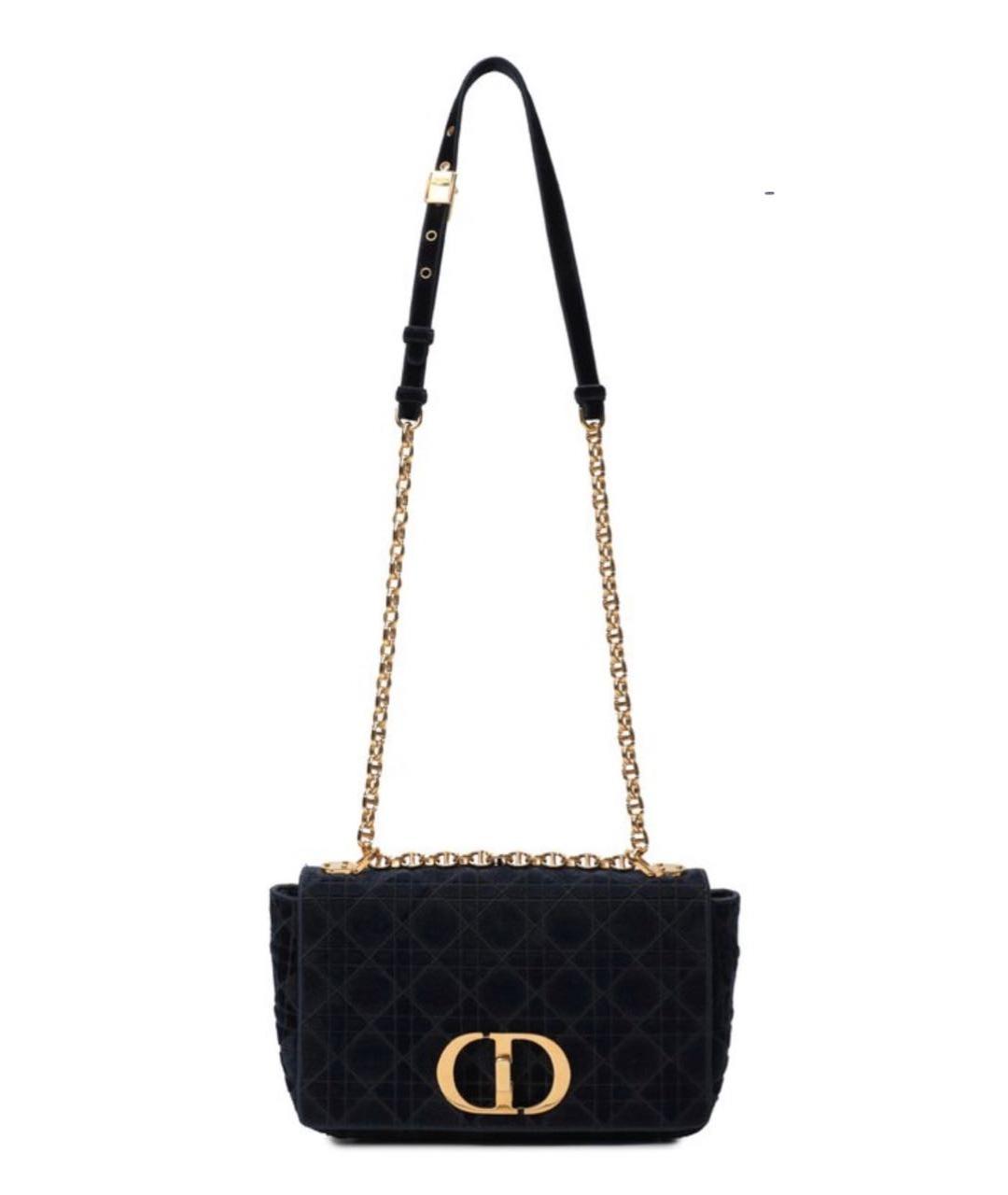 CHRISTIAN DIOR Темно-синяя бархатная сумка через плечо, фото 9