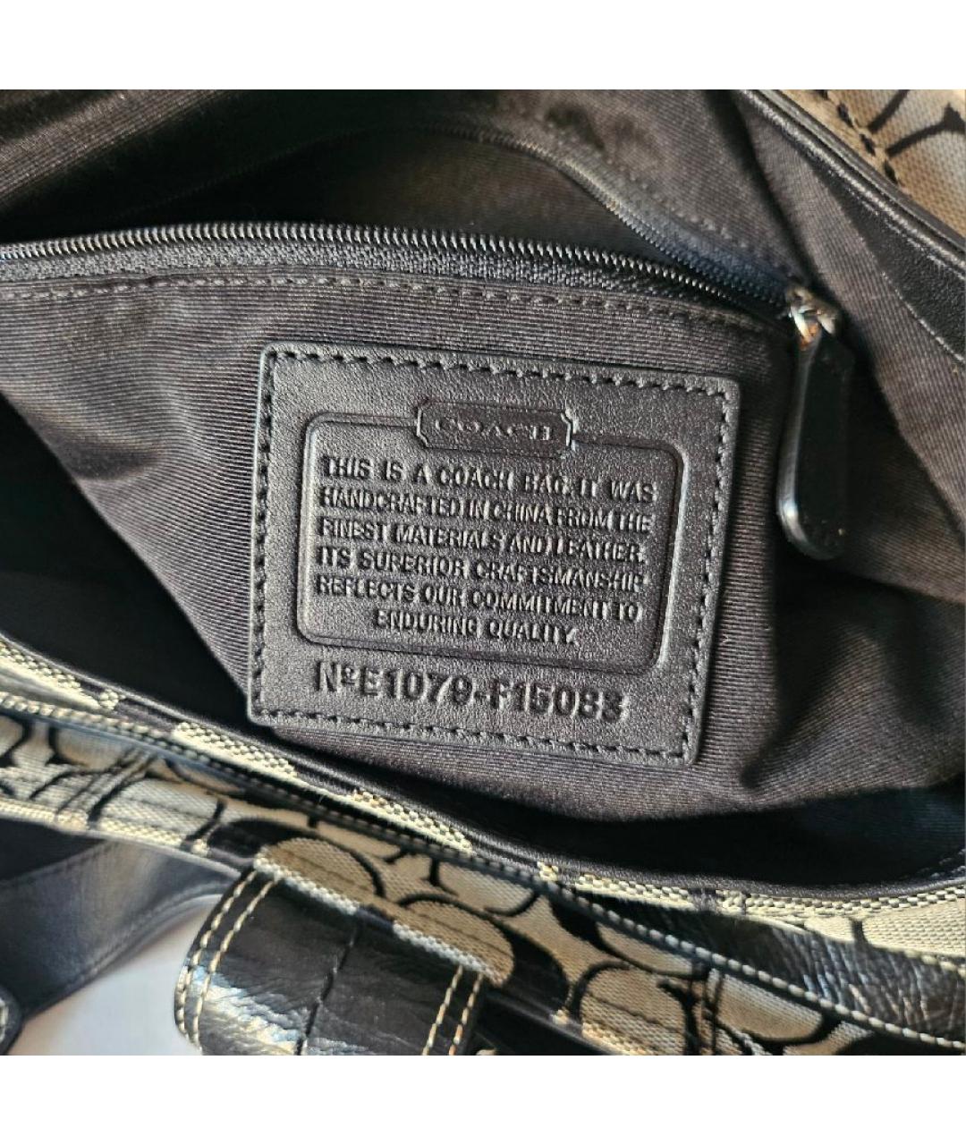 COACH Черная тканевая сумка через плечо, фото 6