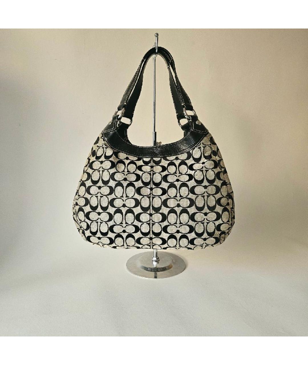 COACH Черная тканевая сумка через плечо, фото 4