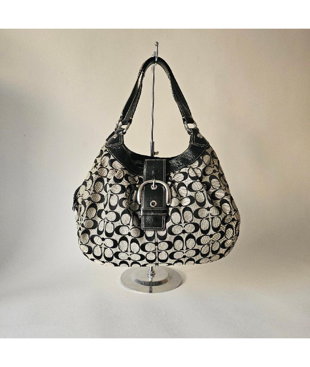 COACH Черная тканевая сумка через плечо, фото 8