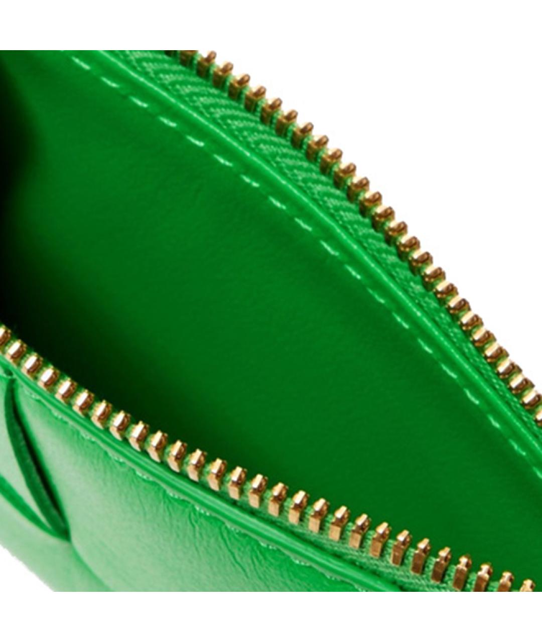 BOTTEGA VENETA Зеленый кожаный кардхолдер, фото 4