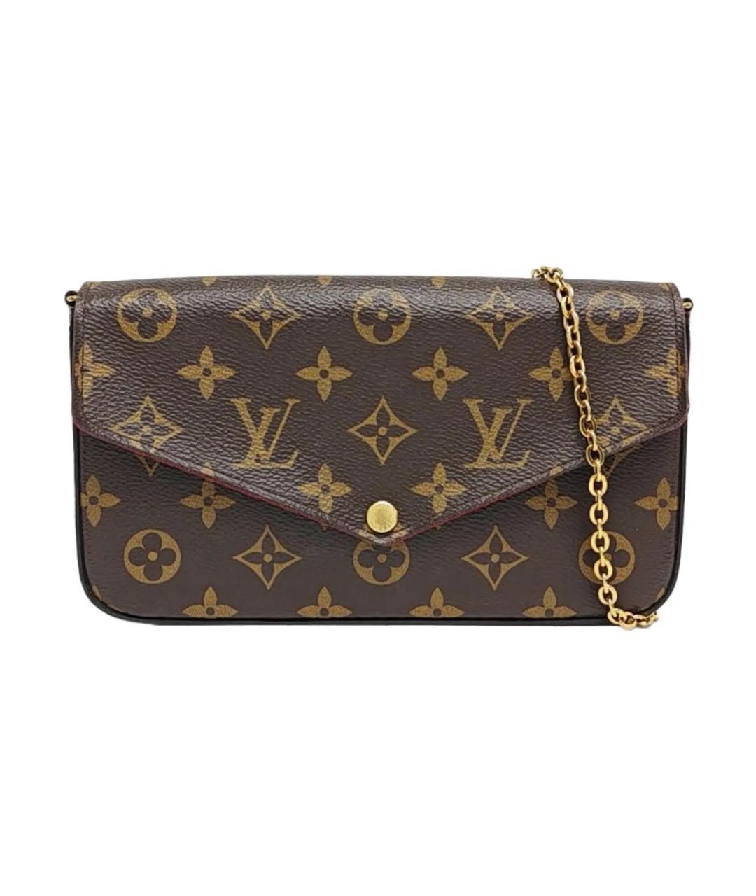LOUIS VUITTON Коричневая кожаная сумка через плечо, фото 9