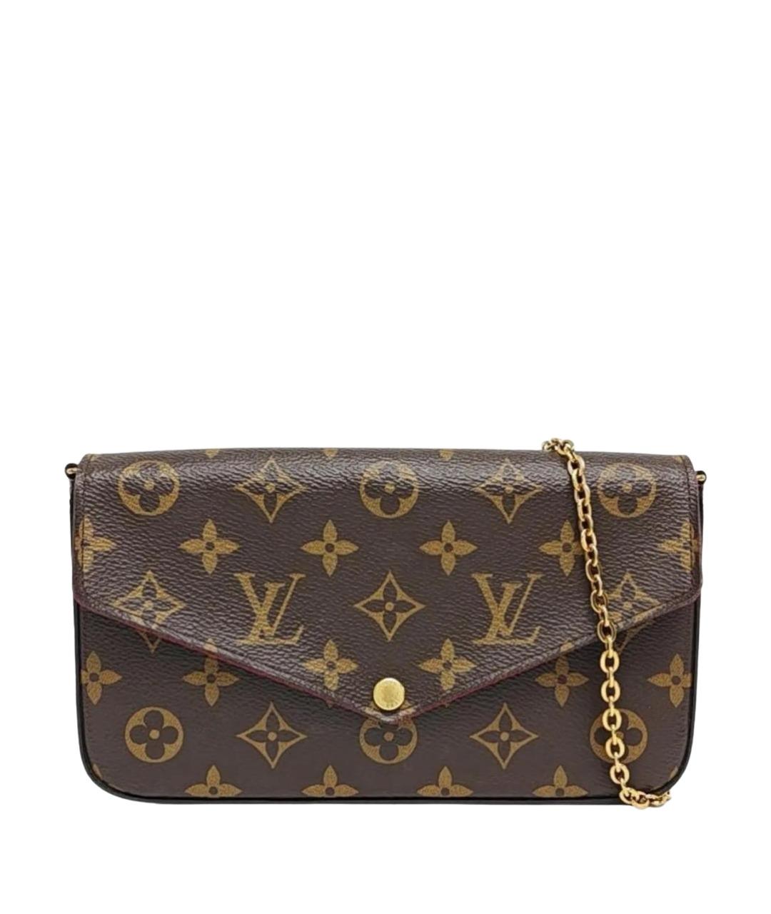 LOUIS VUITTON Коричневая кожаная сумка через плечо, фото 1
