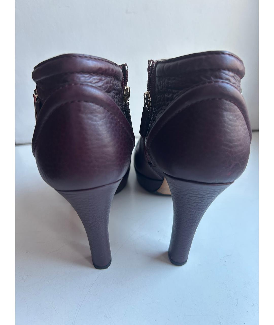 GUCCI Бордовые кожаные ботильоны, фото 4