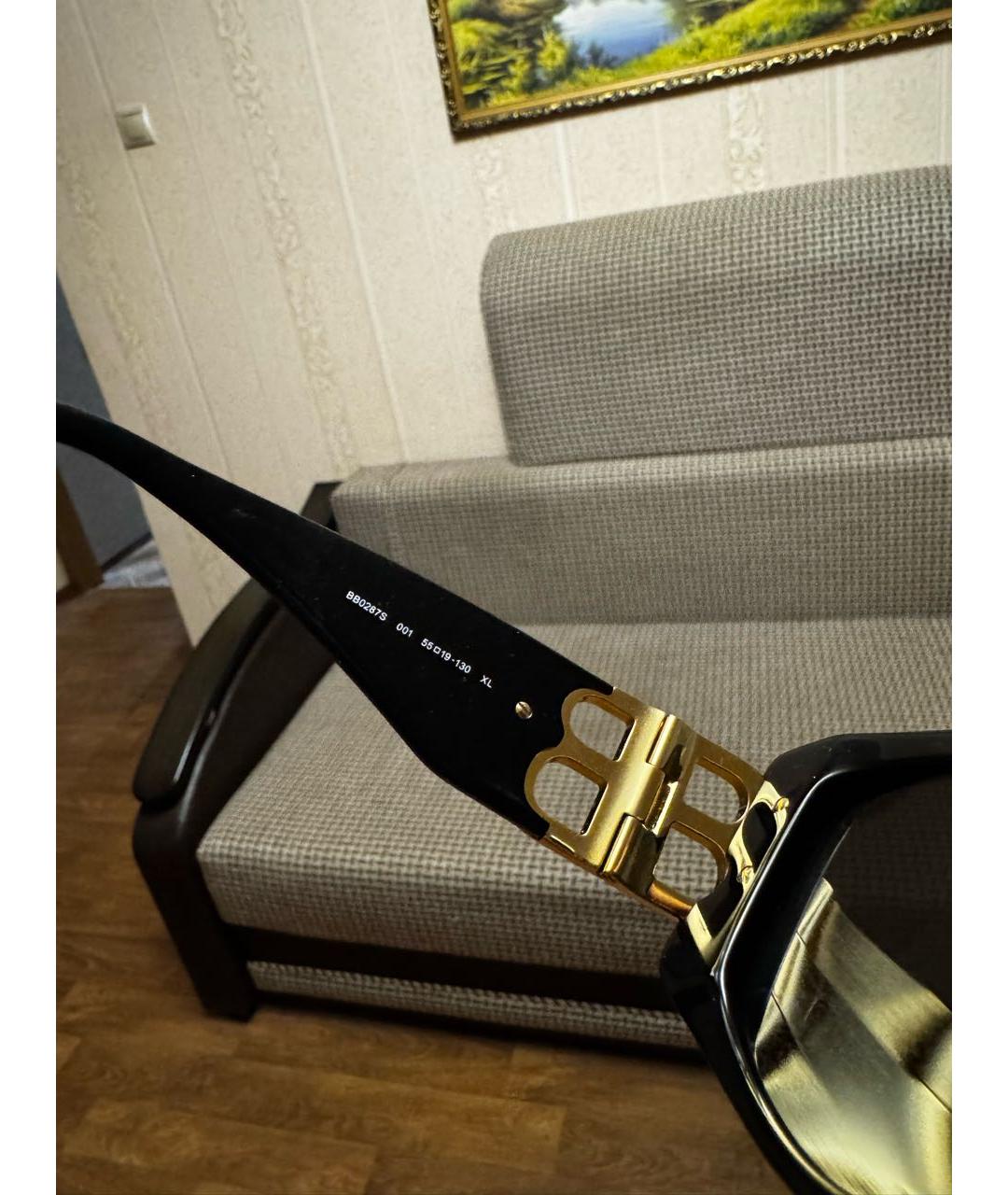 BALENCIAGA Черные пластиковые солнцезащитные очки, фото 4