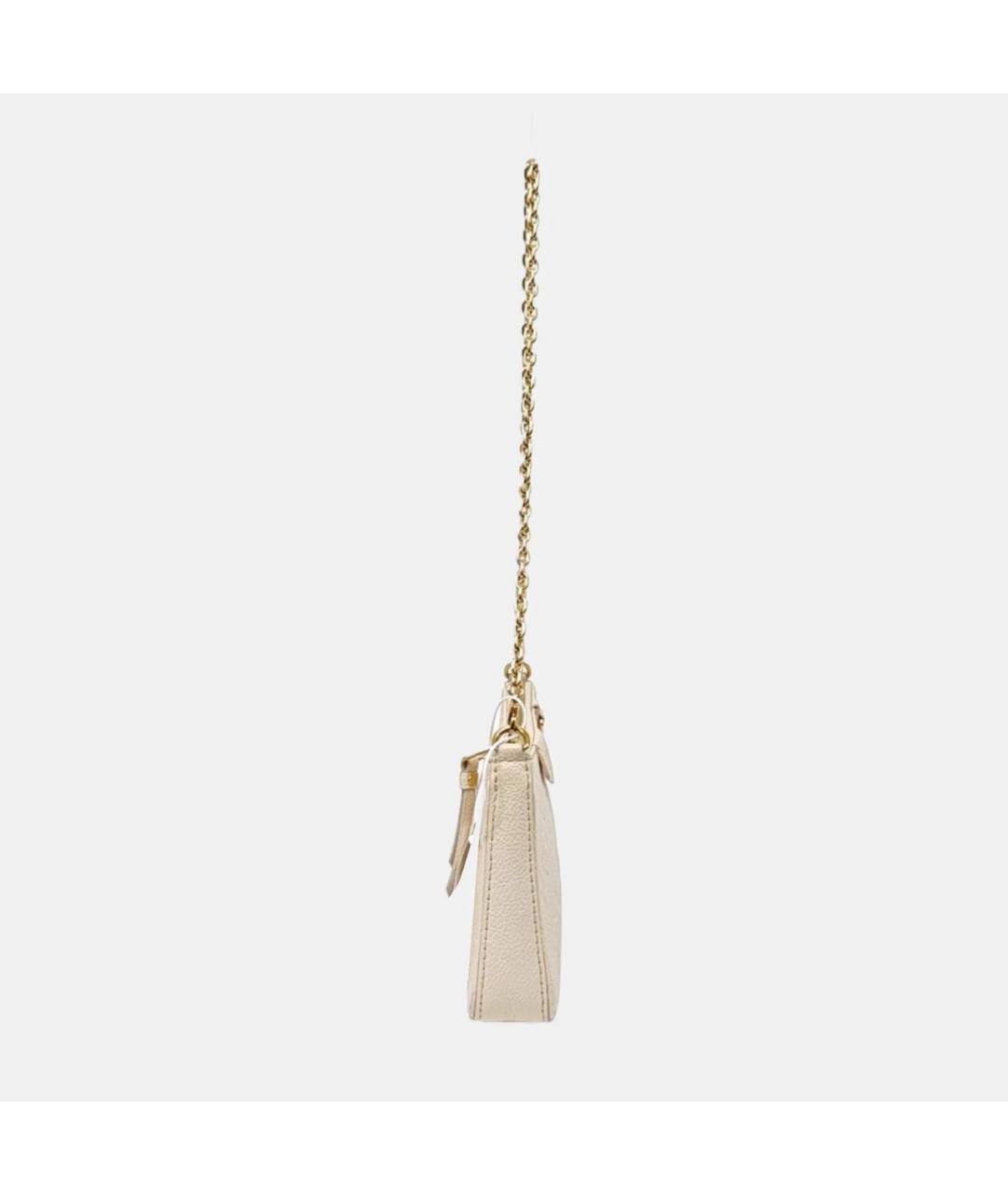 LOUIS VUITTON Бежевая кожаная сумка через плечо, фото 3