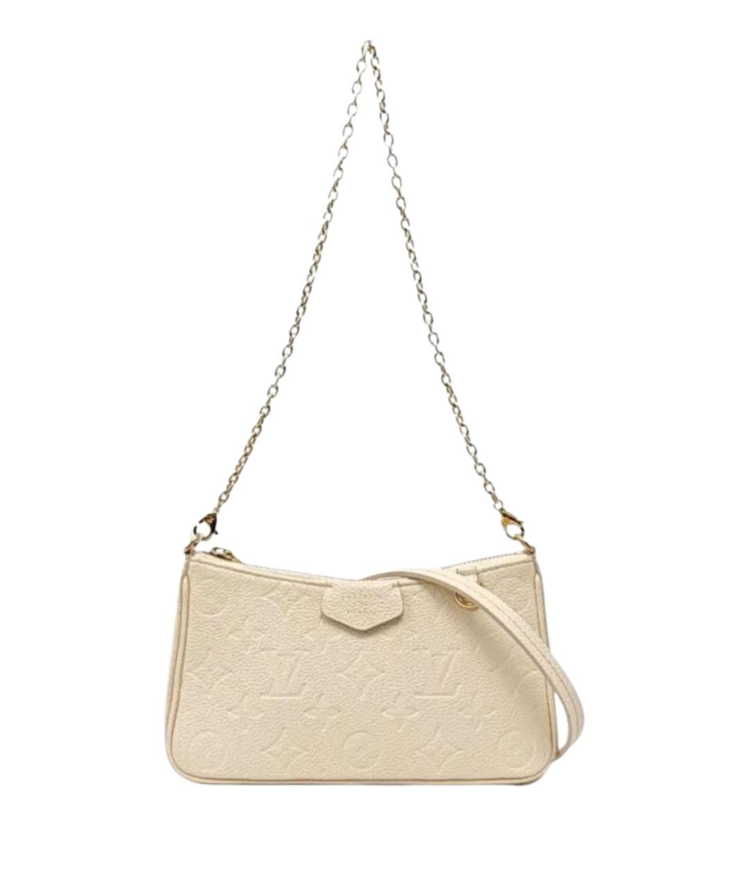 LOUIS VUITTON Бежевая кожаная сумка через плечо, фото 10