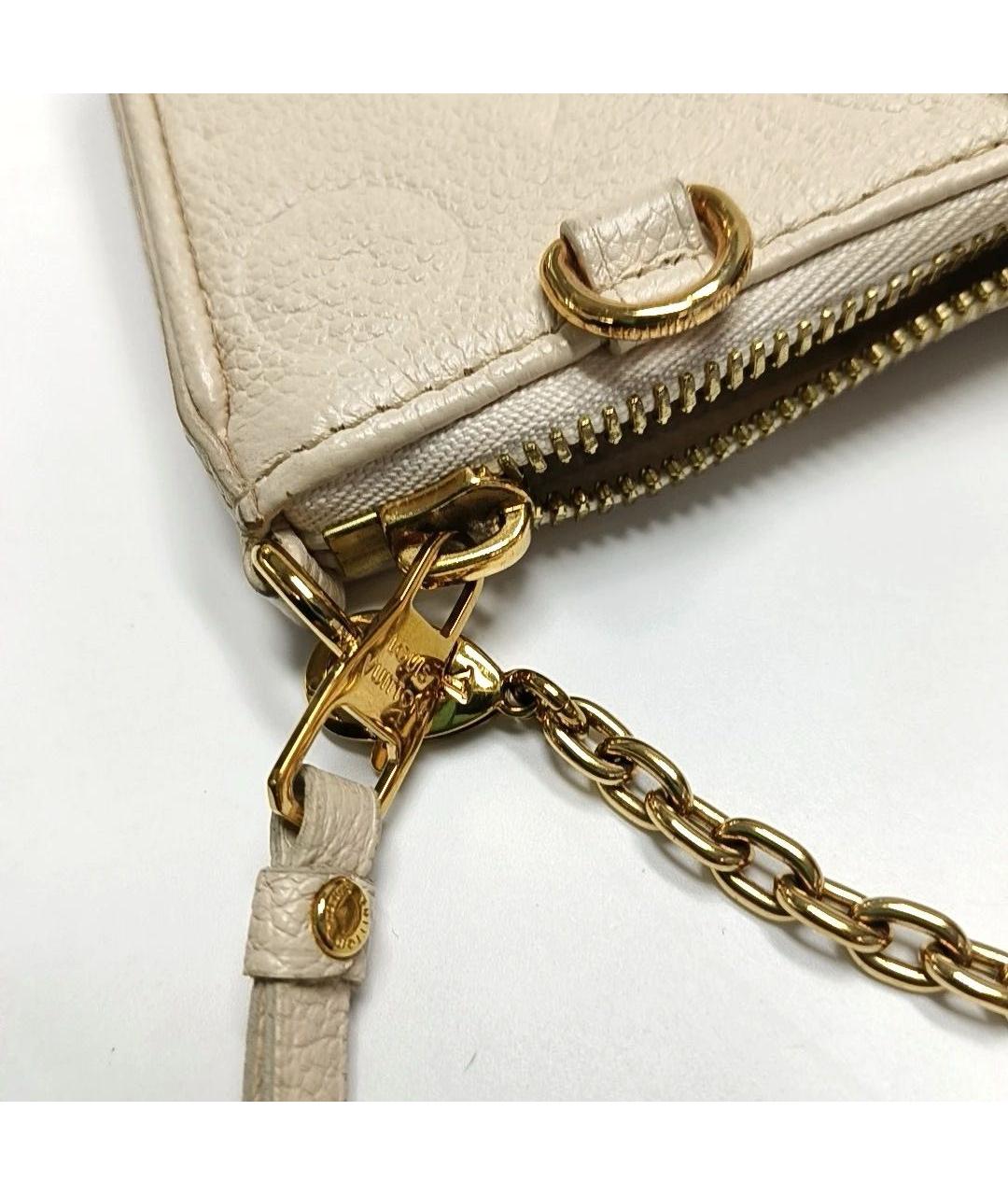 LOUIS VUITTON Бежевая кожаная сумка через плечо, фото 7