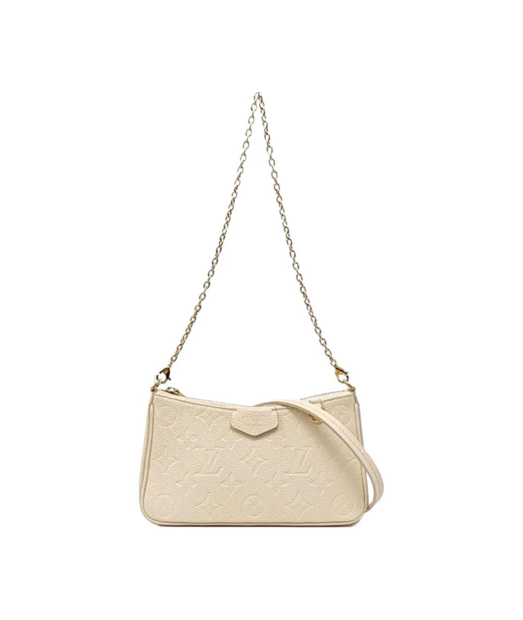 LOUIS VUITTON Бежевая кожаная сумка через плечо, фото 9