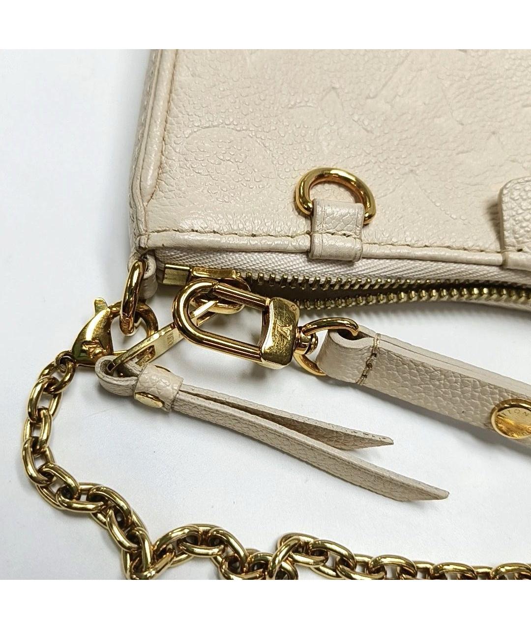 LOUIS VUITTON Бежевая кожаная сумка через плечо, фото 8