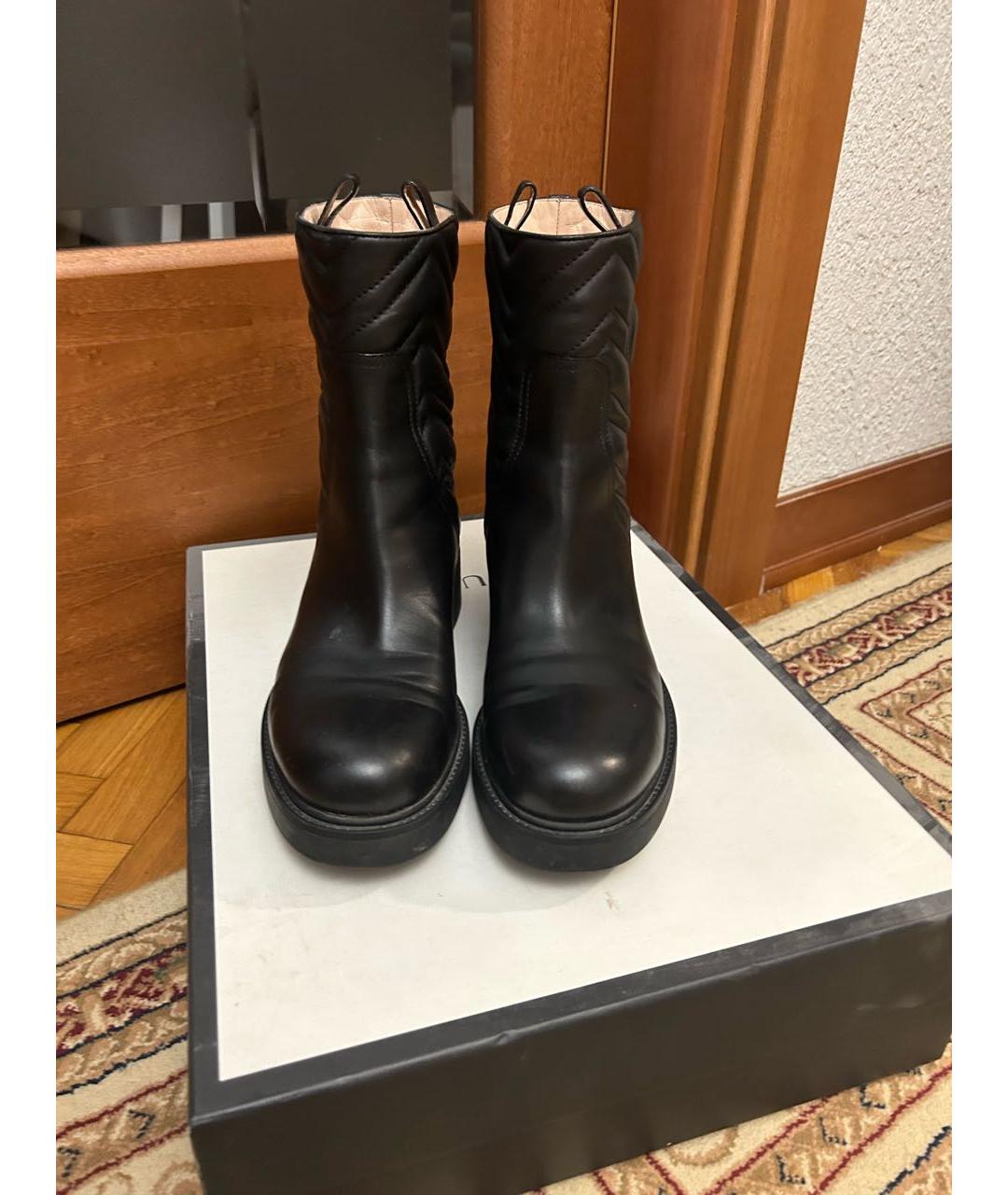 GUCCI Черные кожаные полусапоги, фото 2