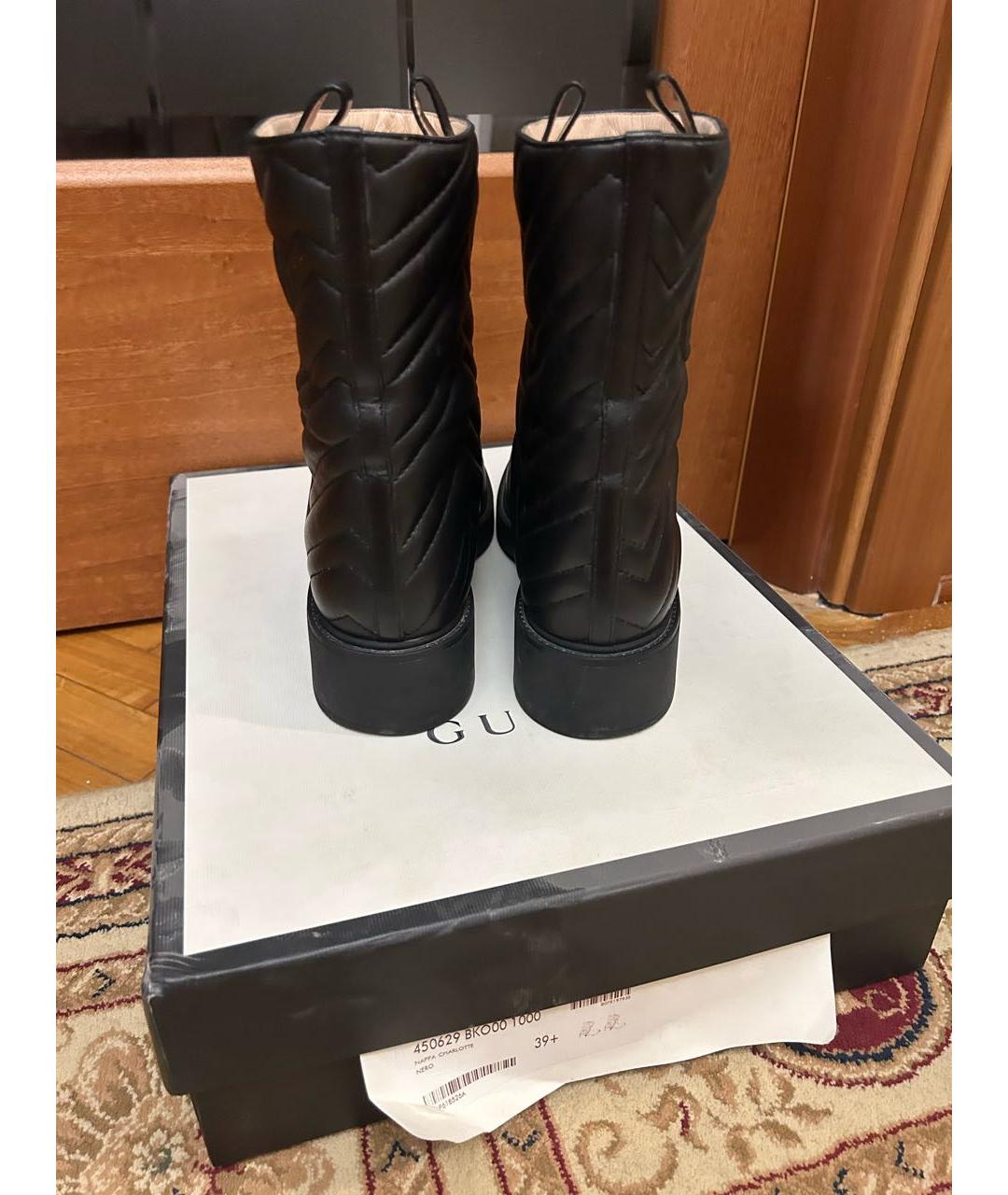 GUCCI Черные кожаные полусапоги, фото 4