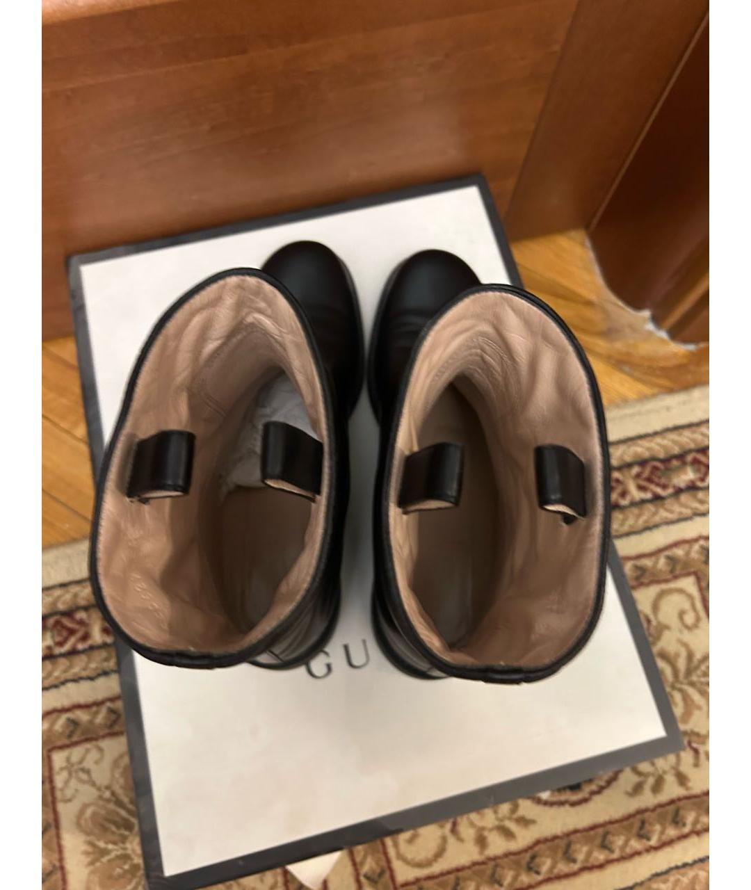 GUCCI Черные кожаные полусапоги, фото 3