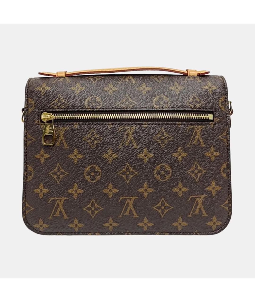 LOUIS VUITTON Коричневая кожаная сумка через плечо, фото 4