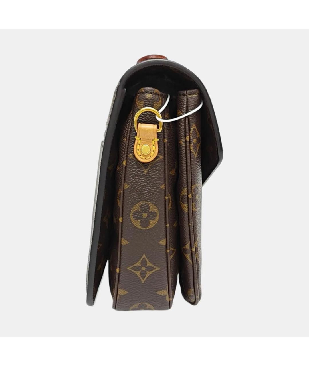 LOUIS VUITTON Коричневая кожаная сумка через плечо, фото 3