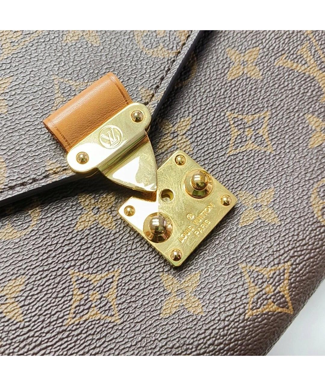 LOUIS VUITTON Коричневая кожаная сумка через плечо, фото 7