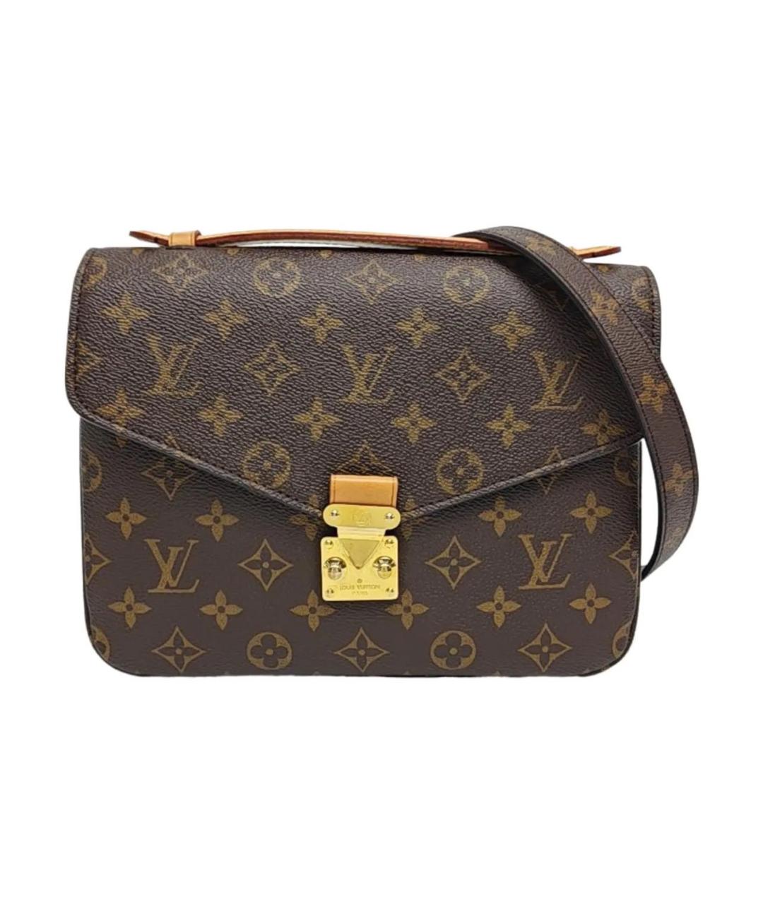 LOUIS VUITTON Коричневая кожаная сумка через плечо, фото 9