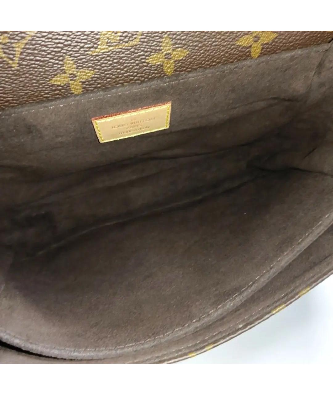 LOUIS VUITTON Коричневая кожаная сумка через плечо, фото 6