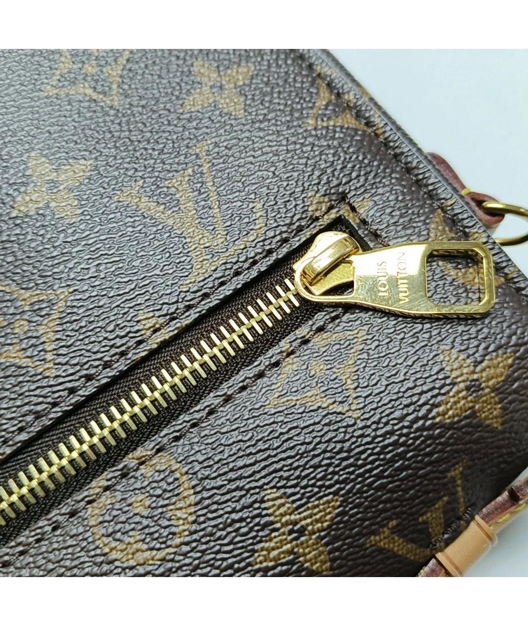 LOUIS VUITTON Коричневая кожаная сумка через плечо, фото 8