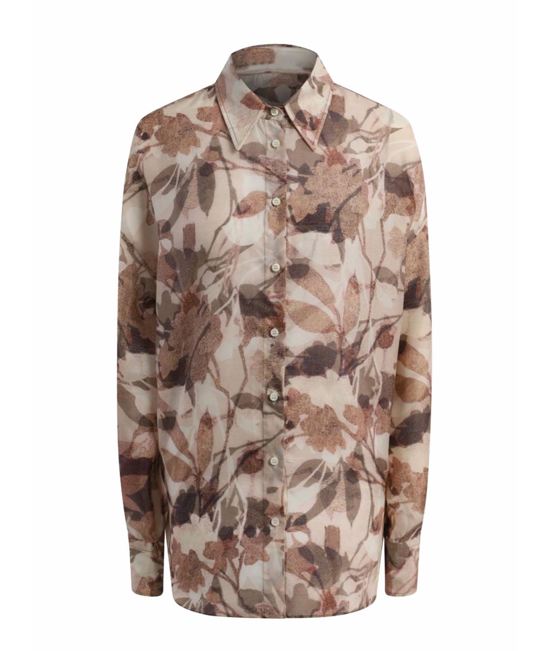 BRUNELLO CUCINELLI Коралловая шелковая блузы, фото 1