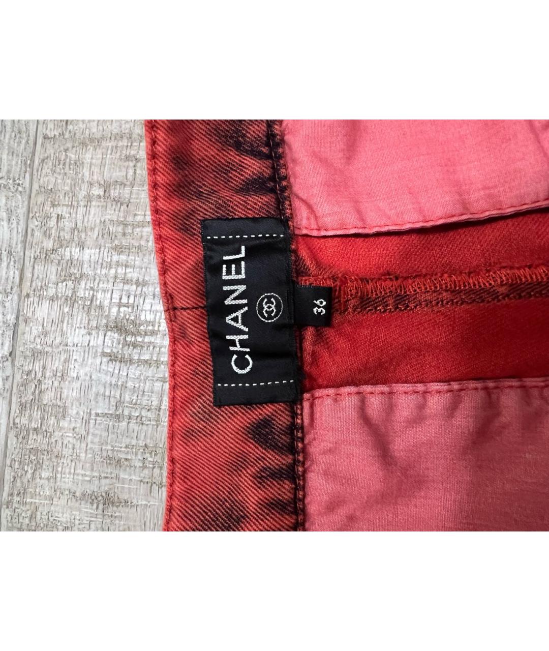 CHANEL Красные прямые джинсы, фото 3